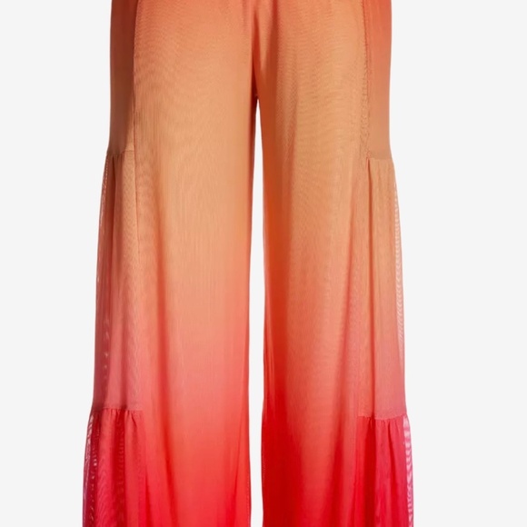 Malibu Sunrise Gradient Mesh Palazzo Pant Orange Multi - Picture 2 of 5